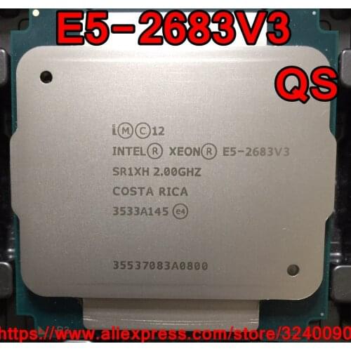 Intel Xeon CPU E5-2683V3 QS version 2.00GHz 14-Cores 35M LGA2011-3 E5-2683 V3 processor E5 2683V3 free shipping E5 2683 V3