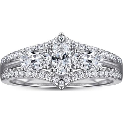 Luxury Women Ring 925 Sterling Silver Ring Luxury Rhinestone Ring Zircon Wedding Bride Rings Jewelry Accessories For Party