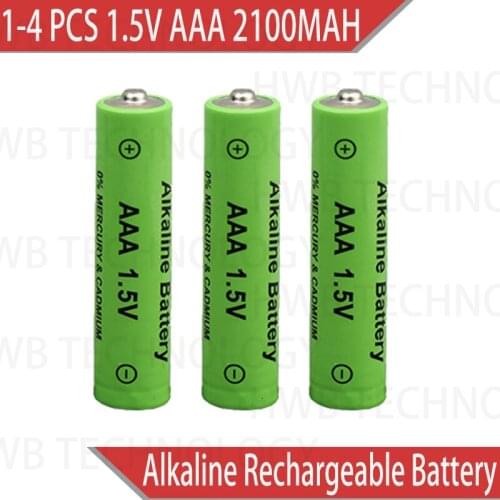 1-4pc New Brand AAA 2100mah 1.5V Alkaline Battery AAA rechargeable battery for Remote Control Toy light Batery