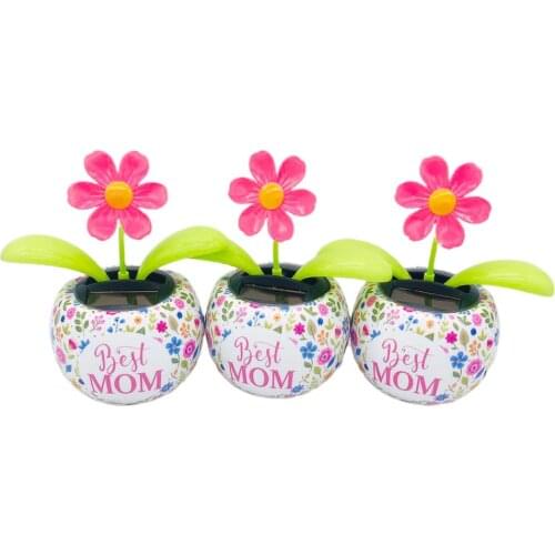 Solar Power Flower Car Ornaments Creative Auto Interior Dancing Flower Swinging Dancer Toy Car Decor Kids