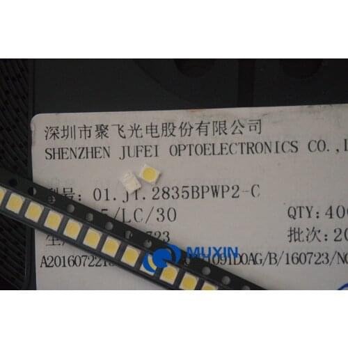 JUFEI LED 500pcs Backlight 1210 3528 2835 1W 3V 107LM Cool white LCD Backlight for TV TV Application 01.JT.2835BPWP2-C
