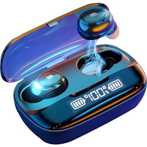 TWS Earphone Wireless bluetooth5.0 Headset Stereo Bass CVC8.0 Noise Reduction Headphone LED Display Smart Touch Earbuds with Mic