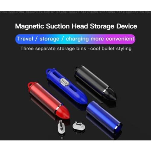 Universal Magnetic Cable Plug Connector Storage Box Type C Micro USB 8 PIN Magnet Wire Tip Plugs Organizer