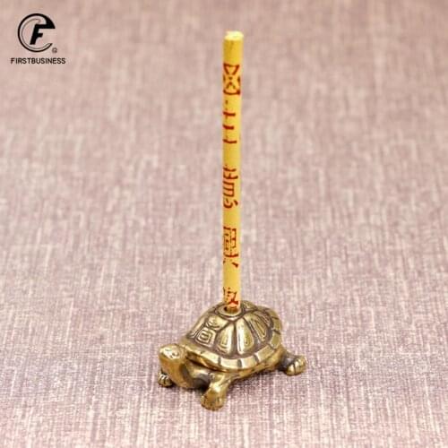 Vintage Brass Japanese Tortoise Incense Holder Burner Small Tea Pet Ornament Animal Turtle Figurines Miniatures Desk Decorations