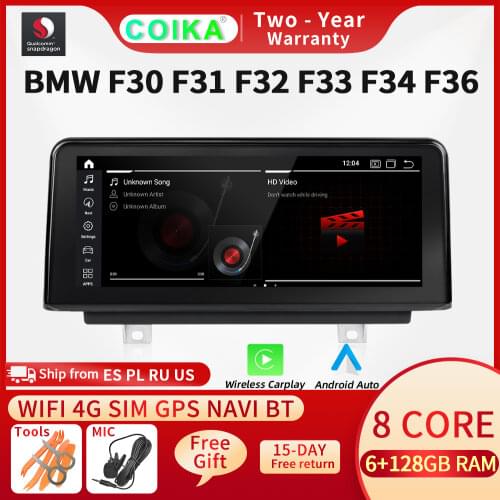 8 Core 4+64GB Snapdragon Car GPS Navi Radio For BMW F30 F31 F32 F33 F34 F36 12-16Y WIFI 4G LTE Carplay IPS Touch Screen 1920*720