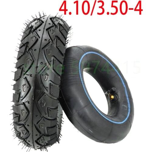 10 Inch High-Quality 4.10 3.50-4 Tyre 4.10-4 Outer Tires Inner Tube Fit Electric Tricycle Trolley Electric Scooter Warehouse Car
