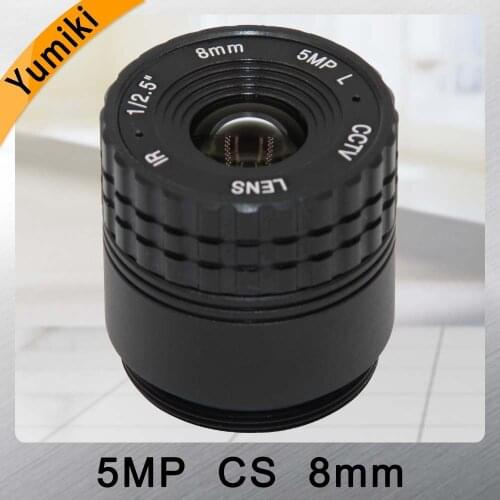 Yumiki 5.0MP HD 8mm CCTV Lens Manual Focal CS mount IR 1/2.5" 5mp for Security IP Camera