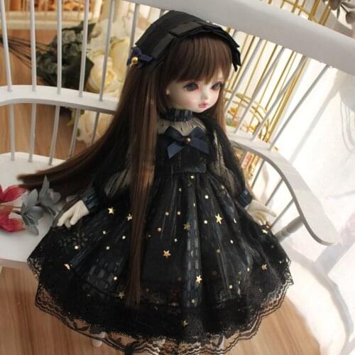 1/3 1/4 1/6 BJD Clothes Dress Fashion BJD Dress Outfit Vintage skirt for Dolls Accessories,Handmade Doll Clothes Black Dresses