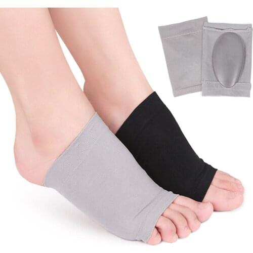 1pair Elastic Bandage Insoles Pad Foot Arch Support Sleeves Compression Sock Pad Elastic Bandage Foot Care Massager