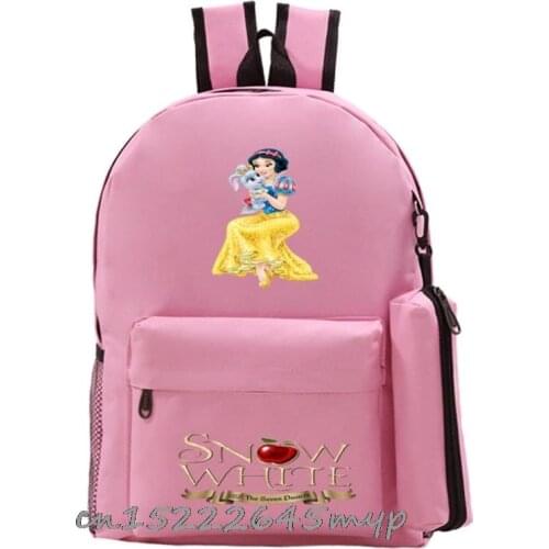 Disney princess Kindergarten Backpack Childrens School Bag Toddler Pen Bag gifts Rucksack Kids Cartoon Knapsack Cute 2pcs Set