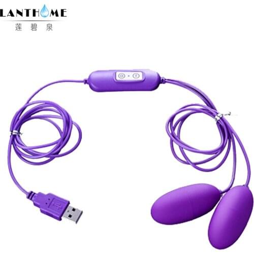 20 Speed Vibrator Balls USB Double Jump Egg Power Vibration Clitoris Vagina Stimulator Plug Anal Masturbator Sex Egg for Adults