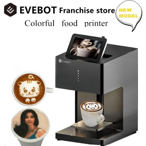 EVEBOT 3d Latte Art Coffee Printer Machine Automatic Beverages Food Selfie With WIFI Connection Printing Edible Ink Cartridges