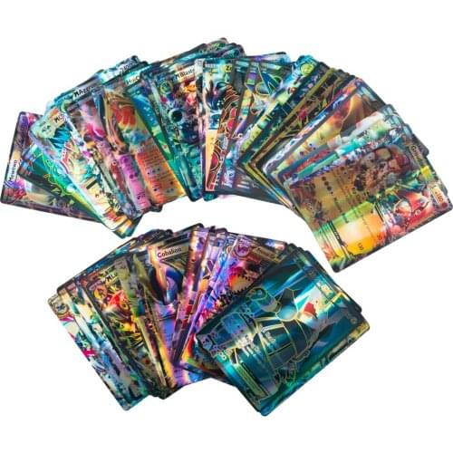 100 PCS Set Pokemon GX TAG TEAM Shining Game Battle Carte Trading Cards No Repeat Collection Toys V MAX EX MEGA Series
