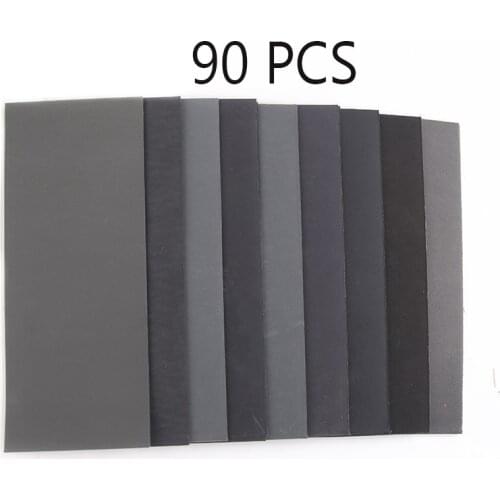 90pcs Square Shaped Sandpaper Set 400 600 800 1000 1200 1500 2000 2500 3000 Grit Sanding Paper Water/Dry Abrasive SandPapers
