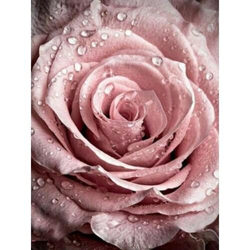 Full Square Drill 5D DIY Diamond Painting "Pink flower" Diamond Embroidery Rose Cross Stitch Mosaic Rhinestone Home Decor Gift