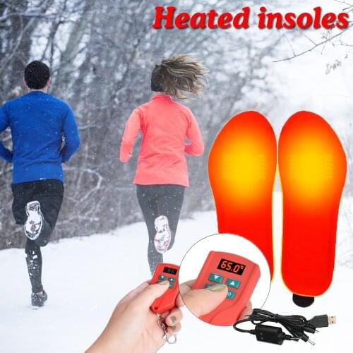 Wireless Heated Insoles Rechargeable with LED Display Remote Control Heating Shoe Insole Battery Foot Warmers Outdoor Work Ideal