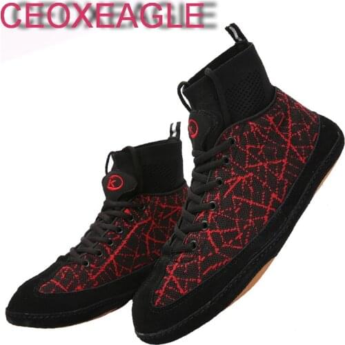 Boxing Shoes Mens Sanda Fighting Training Wrestling Shoes Ankle Boots Female Man and Women Squat Anti Slip Resistant Sport Shoe