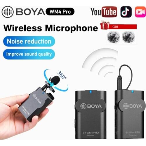 BOYA BY-WM4 Pro K1/K2 Wireless Microphone Lavalier Microphone Condenser for Sony Nikon Canon DSLR Camera Phone Studio