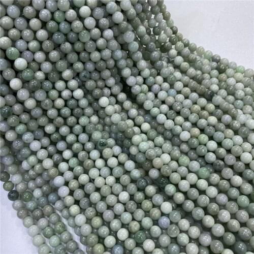 Wholesale AAA Natural Burma Jade Jadeite Stone Beads 3/4/6/8mm Smooth Round DIY Bracelet Necklace Loose Beads For Jewelry Making