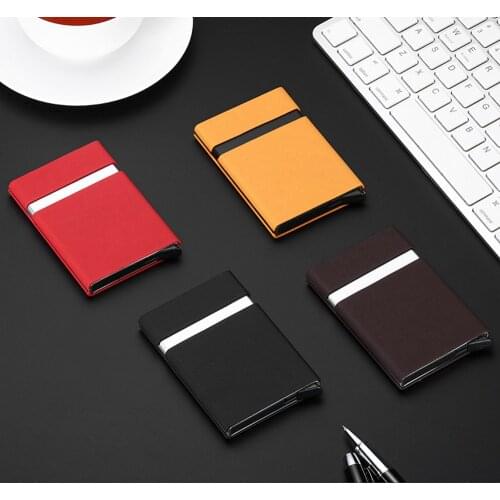 1 Piece Pu Learther Metal New Card holder New ID Credit Card Holder Anti Rfid Business Card Holder Wallet For Credit Cards Case