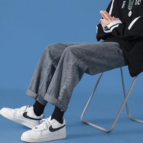 Neploha Women Fashion Straight Loose Casual Denim Jean Harajuku Solid Color Cotton Female Jeans Vantage Streetwear Denim Pants