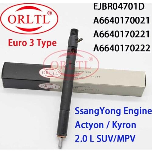 For Delphi Ssangyong Injector EJBR04701D Original A6640170021 Nozzle A6640170222
