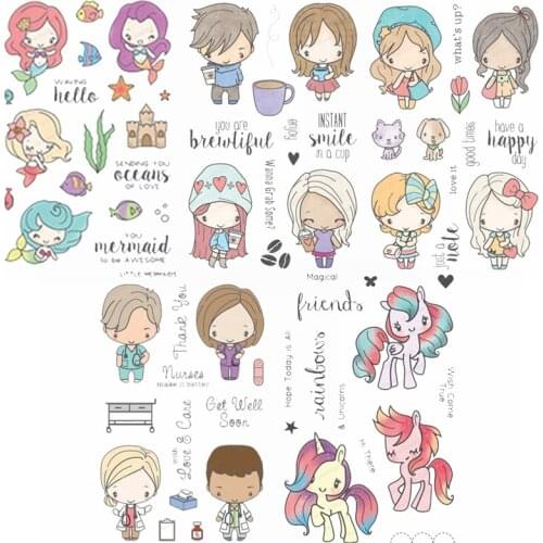 Artistic Boys&Girls Clear Stamps Fairytale Characters Kids Clear Transparents Silicone Stamps 2020 DIY Scrapbooking Card Making