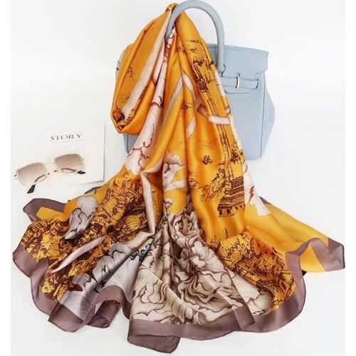 90X180CM Classic Floral Printed Long Scarves For Spring Autumn Women Soft Bandanna Wraps Shawls Girls Beach Party Office Foulard