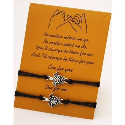 A SET) Sea Turtle Tortoise Cuckold Sunflower Bracelets Adjustable Rope Women Girl Unisex Fashion Jewelry Drop Shipping