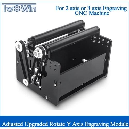 Upgraded Rotate Engraving Module Laser Engraver Machine Y Axis DIY Kit with Stepper Motor Wire for Column Cylinder Engraver