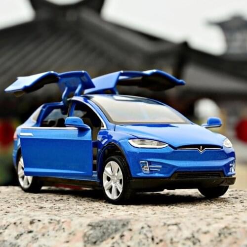 1:32 TESLA Model X Alloy Car Model Simulation Model S Car Toys For Chidlren Sound Light Pullback Model 3 Toy Vehicles Boys Kids
