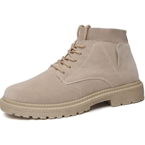 2019 Autumn And Winter New Mens High-cut Tooling Boots Wild Trend Casual Shoes Mens Shoes Leather Boots Non-slip Work Shoes