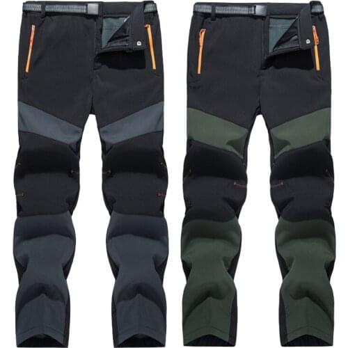 Men Winter Fleece Waterproof Outdoor Mountain Trekking Soft Shell Skiing Trousers Camping Fishing Climbing Hiking Pants