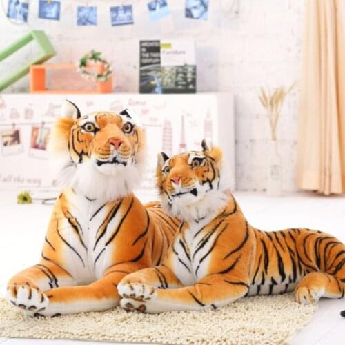 2021 New Lifelike Tiger Leopard Plush Toys Soft Wild Animals Simulation White Tiger Toy Jaguar Doll Children Kids Birthday Gifts