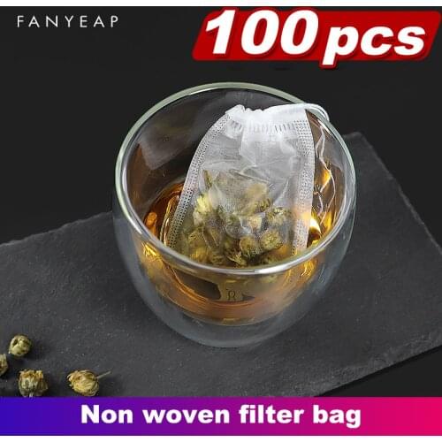 50/100/200pcs Food Grade Non-woven Fabric Tea Bags Tea Filter Bags Empty Tea Bags