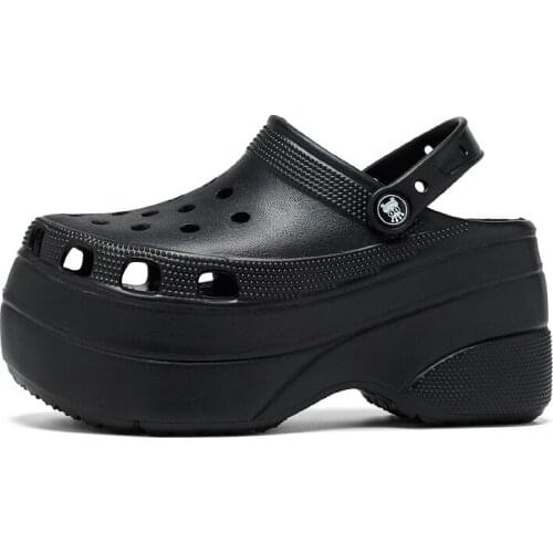 Shoes Woman Platform Sandals Black Clog Garden Slippers Slip on For Girl Beach Shoes Fashion Slides Outdoor Sandalia Plataforma