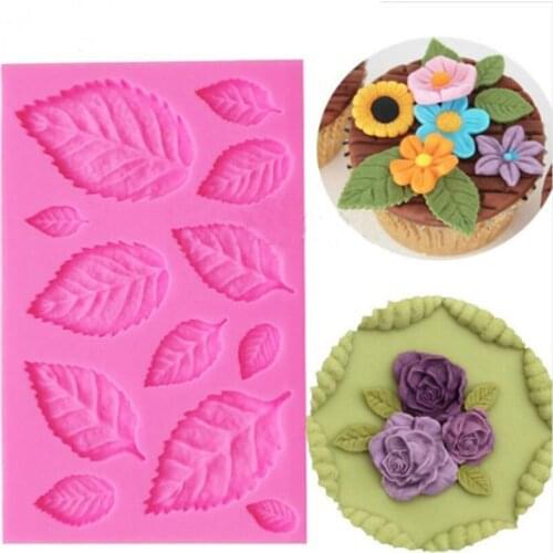Sugarcraft Leaves Silicone Mold Candy Polymer Clay Fondant Mould Cake Decorationg Tool Flower Making GumPaste Rose Leaf Molds