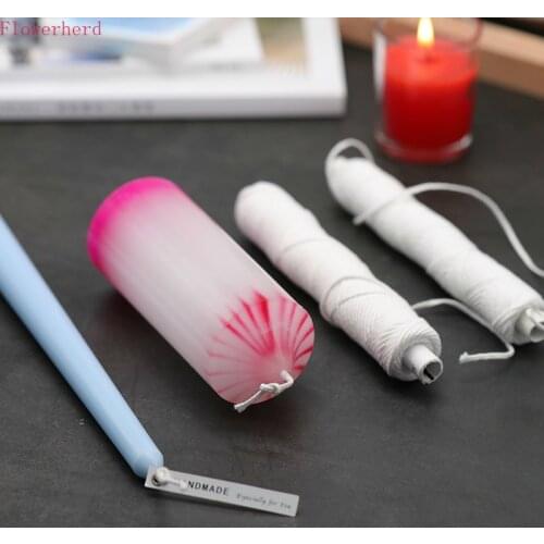 Candle Tools 30 Meter DIY Aromatherapy Candle Wicks Long Cotton Thread Cylindrical Candle Line Compact Smokeless Candle Wicks