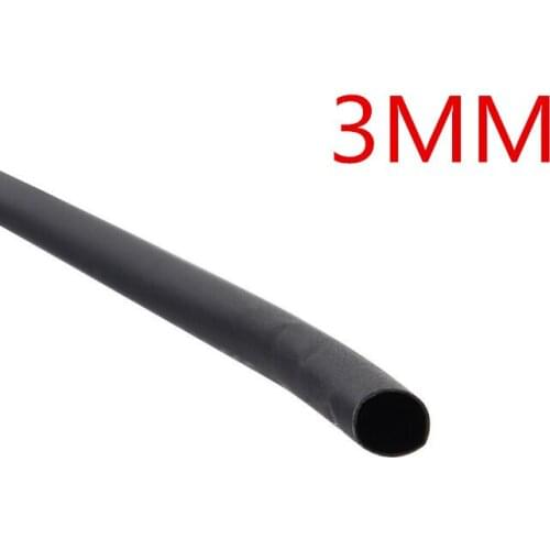 5meters/lot diameter 3mm Heat Shrinkable Tube Shrink Tubing Wire Black Free shipping