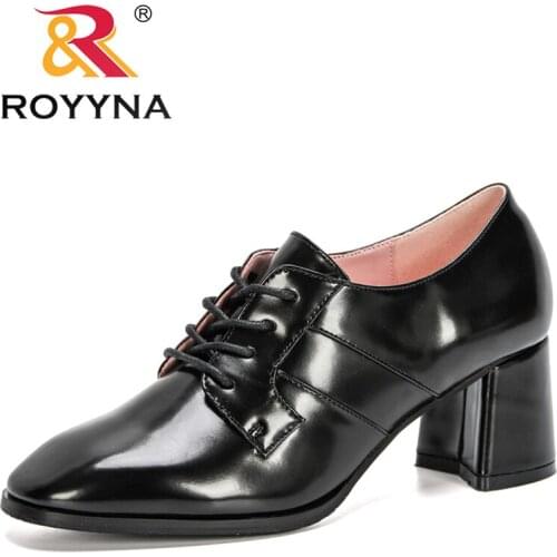 ROYYNA 2020 New Designers Fashion Shoes High Heel Pumps Women Lace Up Dress Shoes Woman High Quality Wedding Footwear Feminomo