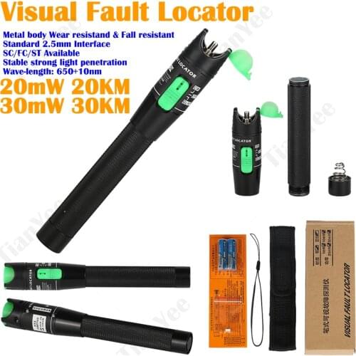 Preferential price Laser 30MW/20MW/10MW/5KM Visual Fault Locator, Fiber Optic Cable Tester 10-30Km Range VFL AUA-30