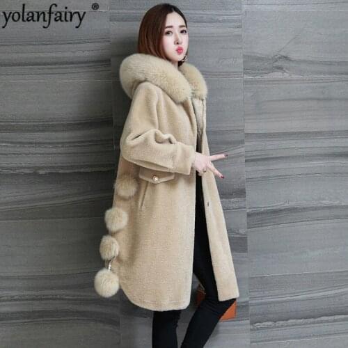 Winter Jacket Sheep Shearing 100% Wool Jacket 2020 Women Real Fur Coat Korean Fashion Overcoat Abrigo Mujer Invierno 116 YY396