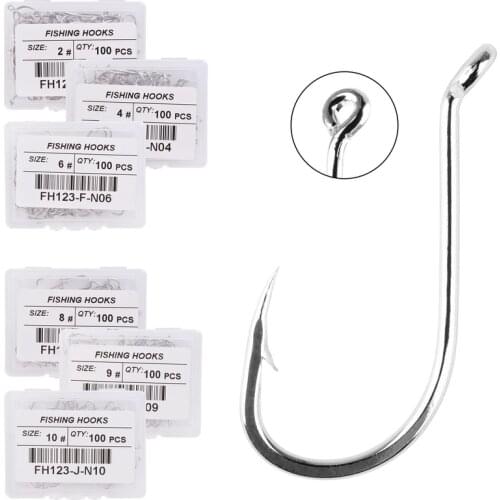 100pcs/ Box Octopus Fishing Hooks High Carbon Chmical Sharpen Barbed Circle Hook Tackle Set 5C Point Hardness Supplier Fishhooks