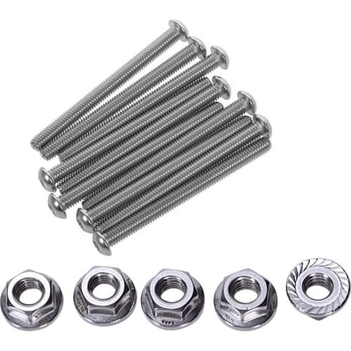 10x Stainless Steel Button Head Screw, Hex Socket Bolts Type:M6 / 6mm & 25 Pcs Serrated Flange Metric Hex Lock Nuts M6