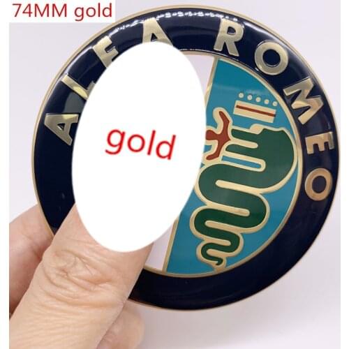 2pcs 7.4cm full chrome Color ALFA ROMEO Car Logo emblem Badge sticker for Mito 147 156 159 166 Specials sale 74mm
