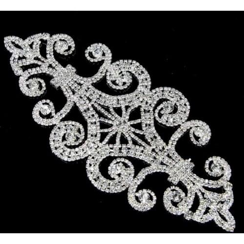 20Pcs Rhinestone Crystal Beaded Applique Patch Gold Silver Rose Gold for Wedding Bridal Sash Belt Headband
