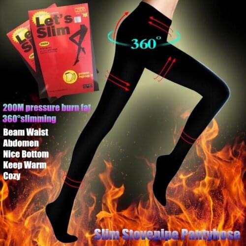 200p! Top Women Girl Calorie Burn Body Shaping 200M Compression Slimming Stovepipe Pantyhose Anti-off Silk Stockings Sexy Tights