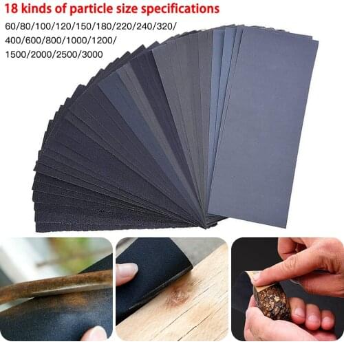 36Pcs Set Wet Dry Sandpaper 400/600/800/1000/1200/1500/2000/2500/3000 Grit Sandpaper Sheets For Wood Metal Polishing Automotive