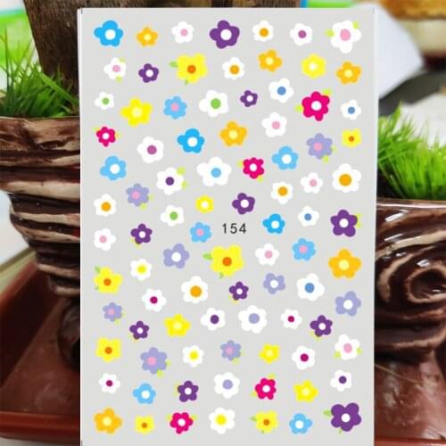 3D Nail Sticker Decals Self-adhesive Stickers for Nails Color Flowers Small Floral Sticker for Manicure Nail Art Decoration