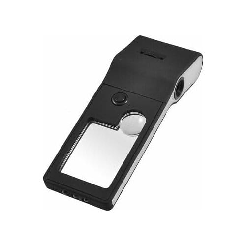 3X Magnification 55X Microscope One UV Light 5 White LED Magnifier Loupe